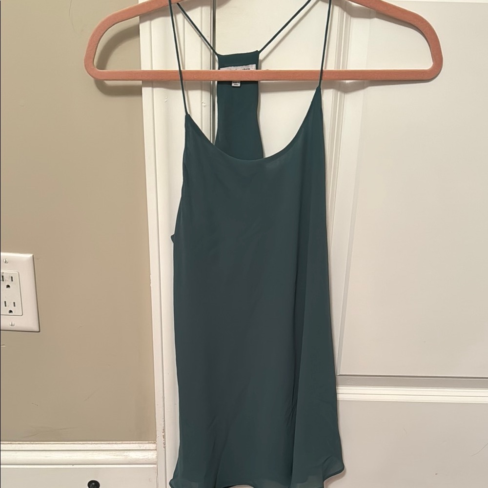 Naked Zebra Green Backless Camisole Tank Top
